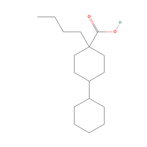 1-butyl-4-cyclohexylcyclohexane-1-carboxylic acid (CAS: 1003712-27-3) - Chemical Structure and Molecular Formula 