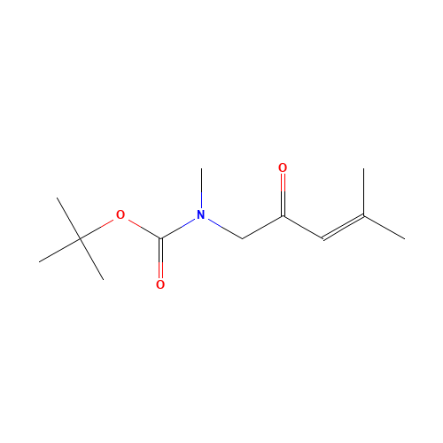 tert-butyl N-methyl-N-(4-methyl-2-oxopent-3-enyl)carbamate (CAS: 187658-99-7) - Chemical Structure and Molecular Formula 