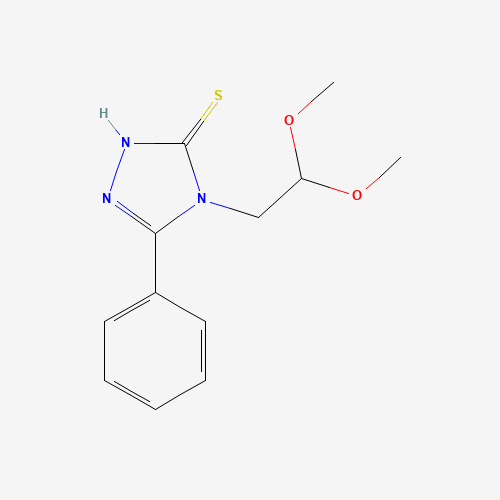 4-(2,2-dimethoxyethyl)-3-phenyl-1H-1,2,4-triazole-5-thione (CAS: 136745-20-5) - Chemical Structure and Molecular Formula 