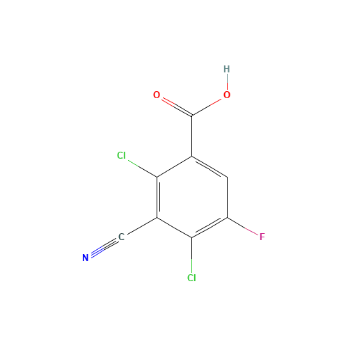 2,4-dichloro-3-cyano-5-fluorobenzoic acid (CAS: 117528-58-2) - Chemical Structure and Molecular Formula 