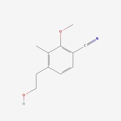 4-(2-hydroxyethyl)-2-methoxy-3-methylbenzonitrile (CAS: 1374358-36-7) - Chemical Structure and Molecular Formula 