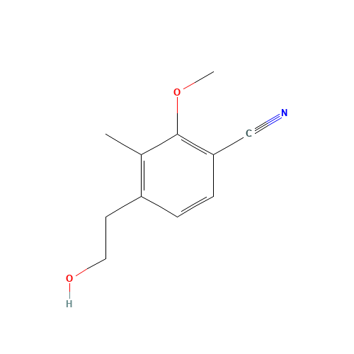 4-(2-hydroxyethyl)-2-methoxy-3-methylbenzonitrile (CAS: 1374358-36-7) - Chemical Structure and Molecular Formula 