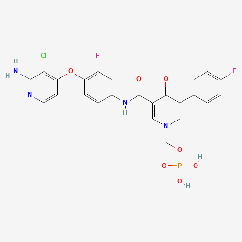 [3-[[4-(2-amino-3-chloropyridin-4-yl)oxy-3-fluorophenyl]carbamoyl]-5-(4-fluorophenyl)-4-oxopyridin-1-yl]methyl dihydrogen phosphate (CAS: 1174161-69-3) - Related Chemical Product