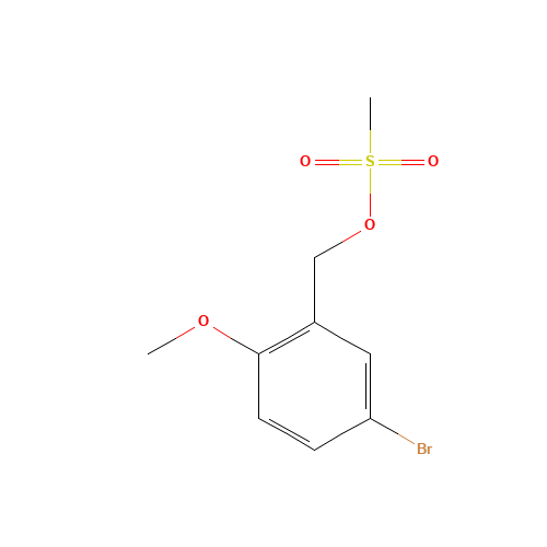 (5-bromo-2-methoxyphenyl)methyl methanesulfonate (CAS: 1539311-12-0) - Chemical Structure and Molecular Formula 