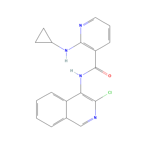 N-(3-chloroisoquinolin-4-yl)-2-(cyclopropylamino)pyridine-3-carboxamide (CAS: 342899-40-5) - Chemical Structure and Molecular Formula 