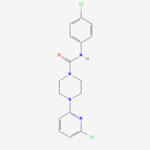 N-(4-chlorophenyl)-4-(6-chloropyridin-2-yl)piperazine-1-carboxamide (CAS: 339107-26-5) - Chemical Structure and Molecular Formula 