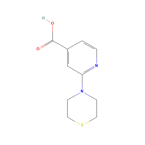 2-thiomorpholin-4-ylpyridine-4-carboxylic acid (CAS: 884507-29-3) - Chemical Structure and Molecular Formula 