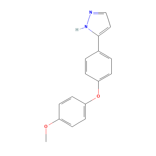 5-[4-(4-methoxyphenoxy)phenyl]-1H-pyrazole (CAS: 620633-54-7) - Chemical Structure and Molecular Formula 