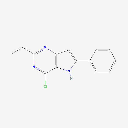 4-chloro-2-ethyl-6-phenyl-5H-pyrrolo[3,2-d]pyrimidine (CAS: 237435-33-5) - Chemical Structure and Molecular Formula 