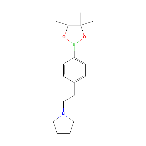 1-[2-[4-(4,4,5,5-tetramethyl-1,3,2-dioxaborolan-2-yl)phenyl]ethyl]pyrrolidine (CAS: 942921-91-7) - Related Chemical Product