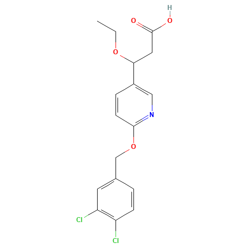 3-[6-[(3,4-dichlorophenyl)methoxy]pyridin-3-yl]-3-ethoxypropanoic acid (CAS: 1202576-21-3) - Related Chemical Product