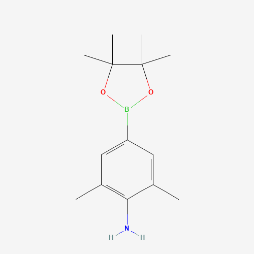 2,6-dimethyl-4-(4,4,5,5-tetramethyl-1,3,2-dioxaborolan-2-yl)aniline (CAS: 1004761-68-5) - Chemical Structure and Molecular Formula 