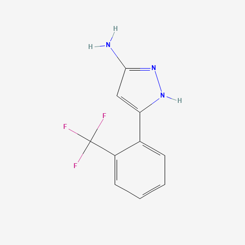 5-[2-(trifluoromethyl)phenyl]-1H-pyrazol-3-amine (CAS: 502133-02-0) - Chemical Structure and Molecular Formula 