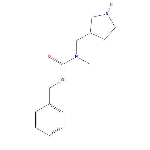 benzyl N-methyl-N-(pyrrolidin-3-ylmethyl)carbamate (CAS: 1245649-33-5) - Chemical Structure and Molecular Formula 