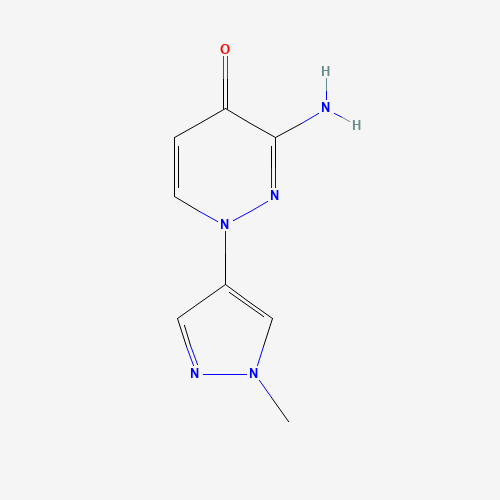 3-amino-1-(1-methylpyrazol-4-yl)pyridazin-4-one (CAS: 1314395-82-8) - Chemical Structure and Molecular Formula 
