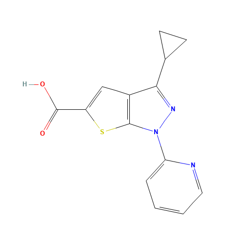 3-cyclopropyl-1-pyridin-2-ylthieno[2,3-c]pyrazole-5-carboxylic acid (CAS: 1041205-55-3) - Related Chemical Product