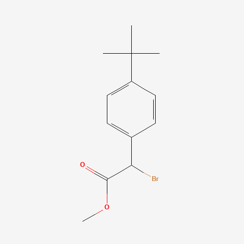 methyl 2-bromo-2-(4-tert-butylphenyl)acetate (CAS: 77053-60-2) - Chemical Structure and Molecular Formula 