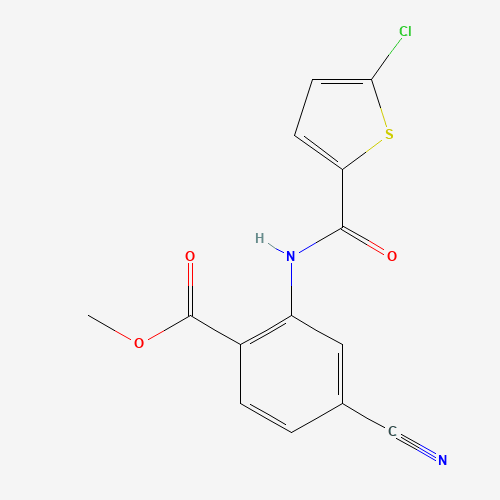 methyl 2-[(5-chlorothiophene-2-carbonyl)amino]-4-cyanobenzoate (CAS: 929214-61-9) - Chemical Structure and Molecular Formula 