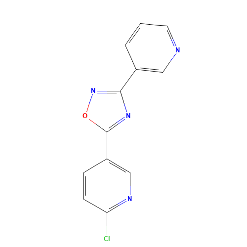 5-(6-chloropyridin-3-yl)-3-pyridin-3-yl-1,2,4-oxadiazole (CAS: 1033724-43-4) - Chemical Structure and Molecular Formula 
