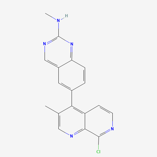 6-(8-chloro-3-methyl-1,7-naphthyridin-4-yl)-N-methylquinazolin-2-amine (CAS: 943606-54-0) - Chemical Structure and Molecular Formula 