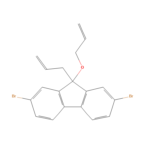 2,7-dibromo-9-prop-2-enoxy-9-prop-2-enylfluorene (CAS: 1616114-40-9) - Chemical Structure and Molecular Formula 