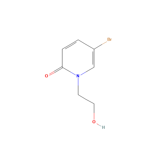 5-bromo-1-(2-hydroxyethyl)pyridin-2-one (CAS: 1051315-77-5) - Chemical Structure and Molecular Formula 