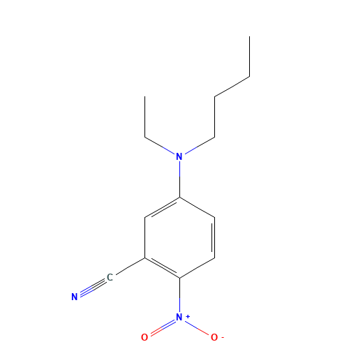 5-[butyl(ethyl)amino]-2-nitrobenzonitrile (CAS: 821776-57-2) - Chemical Structure and Molecular Formula 
