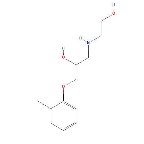 1-(2-hydroxyethylamino)-3-(2-methylphenoxy)propan-2-ol (CAS: 89225-43-4) - Chemical Structure and Molecular Formula 