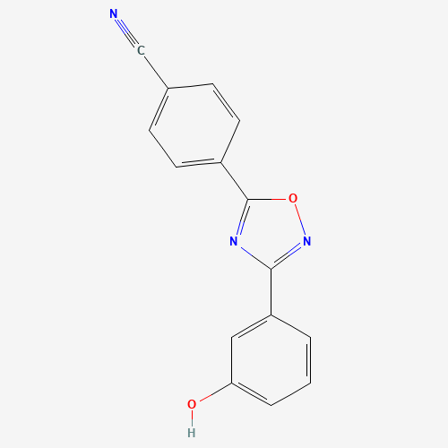 4-[3-(3-hydroxyphenyl)-1,2,4-oxadiazol-5-yl]benzonitrile (CAS: 199447-16-0) - Chemical Structure and Molecular Formula 