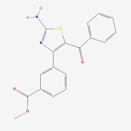 methyl 3-(2-amino-5-benzoyl-1,3-thiazol-4-yl)benzoate (CAS: 1361414-44-9) - Chemical Structure and Molecular Formula 