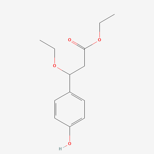 ethyl 3-ethoxy-3-(4-hydroxyphenyl)propanoate (CAS: 1202576-67-7) - Chemical Structure and Molecular Formula 