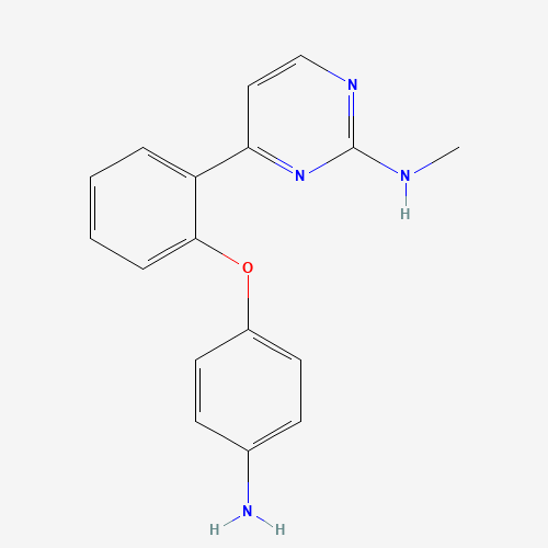 4-[2-(4-aminophenoxy)phenyl]-N-methylpyrimidin-2-amine (CAS: 870221-29-7) - Chemical Structure and Molecular Formula 