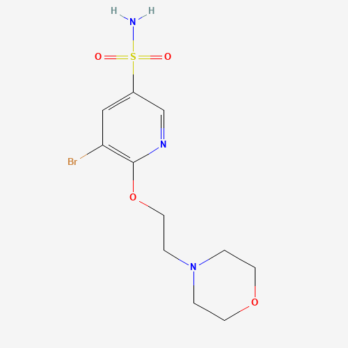 5-bromo-6-(2-morpholin-4-ylethoxy)pyridine-3-sulfonamide (CAS: 1228874-52-9) - Chemical Structure and Molecular Formula 