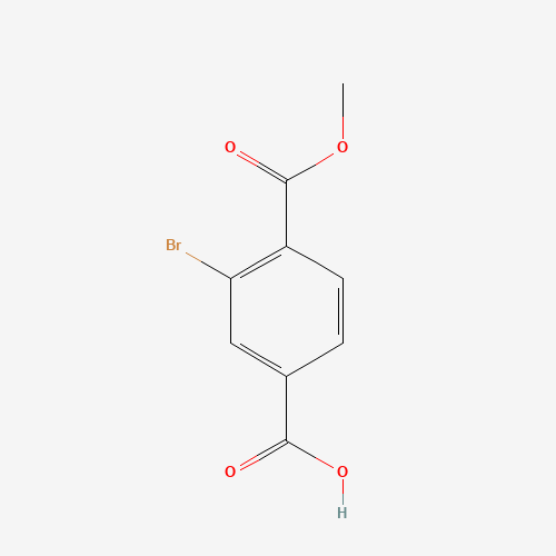 3-bromo-4-methoxycarbonylbenzoic acid (CAS: 264272-63-1) - Chemical Structure and Molecular Formula 
