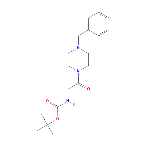 tert-butyl N-[2-(4-benzylpiperazin-1-yl)-2-oxoethyl]carbamate (CAS: 671212-34-3) - Chemical Structure and Molecular Formula 