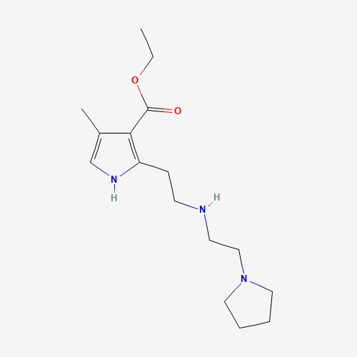 ethyl 4-methyl-2-[2-(2-pyrrolidin-1-ylethylamino)ethyl]-1H-pyrrole-3-carboxylate (CAS: 945381-64-6) - Chemical Structure and Molecular Formula 