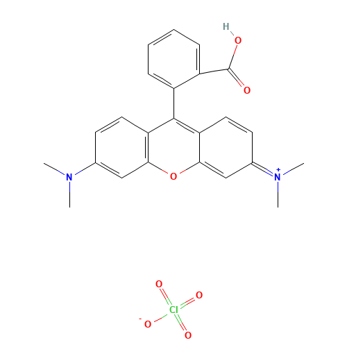 [9-(2-carboxyphenyl)-6-(dimethylamino)xanthen-3-ylidene]-dimethylazanium;perchlorate (CAS: 62669-72-1) - Chemical Structure and Molecular Formula 