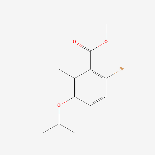 methyl 6-bromo-2-methyl-3-propan-2-yloxybenzoate (CAS: 1616288-93-7) - Chemical Structure and Molecular Formula 