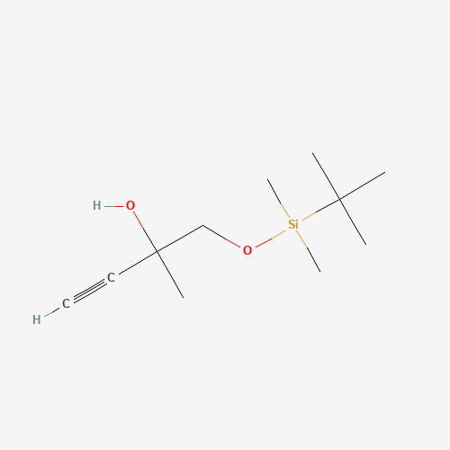 1-[tert-butyl(dimethyl)silyl]oxy-2-methylbut-3-yn-2-ol (CAS: 915717-37-2) - Chemical Structure and Molecular Formula 