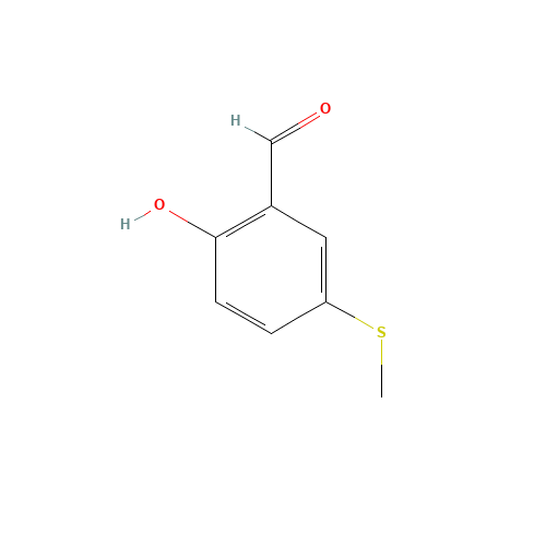 2-hydroxy-5-methylsulfanylbenzaldehyde (CAS: 67868-84-2) - Chemical Structure and Molecular Formula 