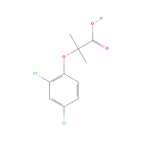 2-(2,4-dichlorophenoxy)-2-methylpropanoic acid (CAS: 1914-66-5) - Chemical Structure and Molecular Formula 