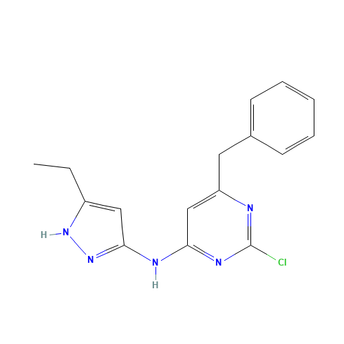 6-benzyl-2-chloro-N-(5-ethyl-1H-pyrazol-3-yl)pyrimidin-4-amine (CAS: 927679-40-1) - Related Chemical Product