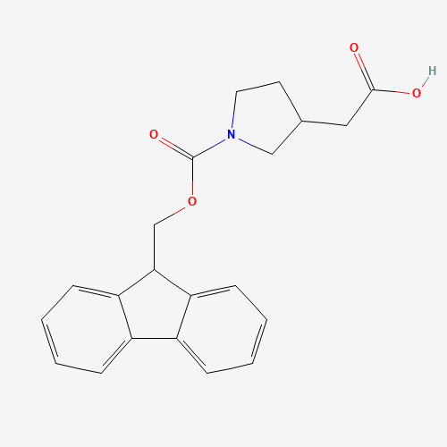 2-[1-(9H-fluoren-9-ylmethoxycarbonyl)pyrrolidin-3-yl]acetic acid (CAS: 868523-86-8) - Chemical Structure and Molecular Formula 