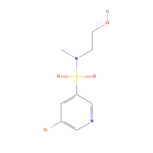 5-bromo-N-(2-hydroxyethyl)-N-methylpyridine-3-sulfonamide (CAS: 1244060-03-4) - Chemical Structure and Molecular Formula 