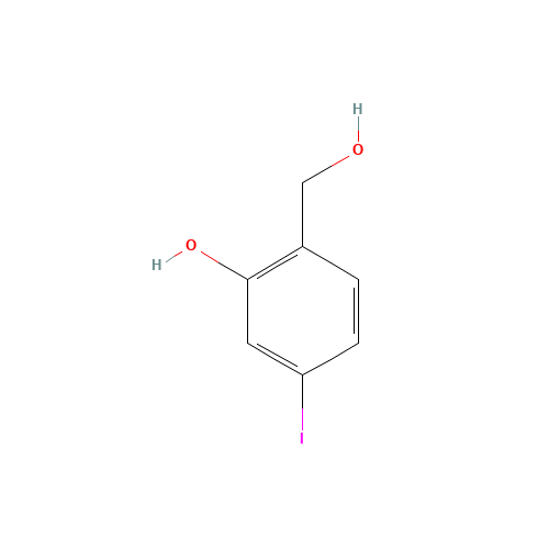 2-(hydroxymethyl)-5-iodophenol (CAS: 166386-81-8) - Chemical Structure and Molecular Formula 