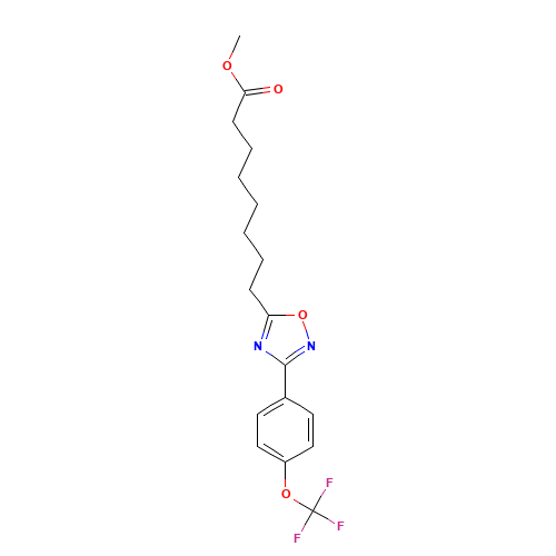 methyl 8-[3-[4-(trifluoromethoxy)phenyl]-1,2,4-oxadiazol-5-yl]octanoate (CAS: 680216-05-1) - Related Chemical Product
