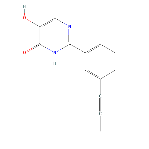 5-hydroxy-2-(3-prop-1-ynylphenyl)-1H-pyrimidin-6-one (CAS: 1333239-78-3) - Chemical Structure and Molecular Formula 