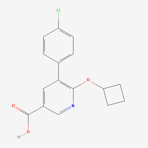 5-(4-chlorophenyl)-6-cyclobutyloxypyridine-3-carboxylic acid (CAS: 1364678-51-2) - Chemical Structure and Molecular Formula 
