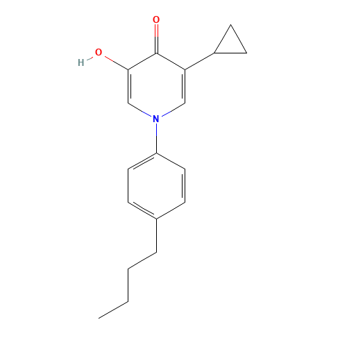1-(4-butylphenyl)-3-cyclopropyl-5-hydroxypyridin-4-one (CAS: 1333331-51-3) - Chemical Structure and Molecular Formula 