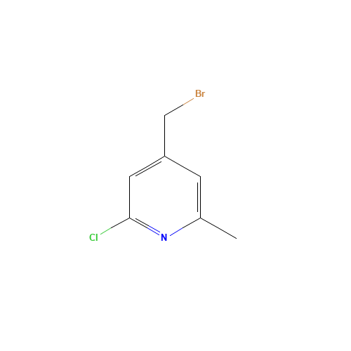 4-(bromomethyl)-2-chloro-6-methylpyridine (CAS: 1227588-90-0) - Chemical Structure and Molecular Formula 